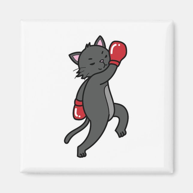 Cat Does Boxing  Magnet (Front)