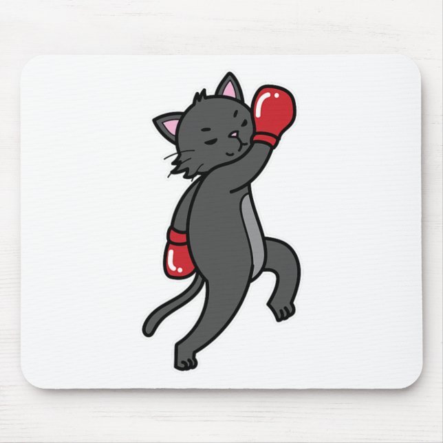 Cat Does Boxing  Mouse Mat (Front)