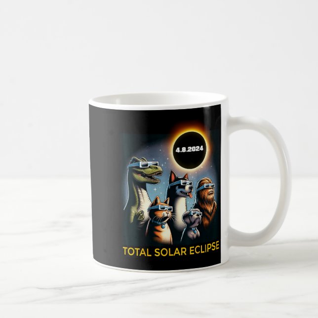 Cat Dog Bigfoot Eclipse Gles Total Solar Eclipse Coffee Mug (Right)