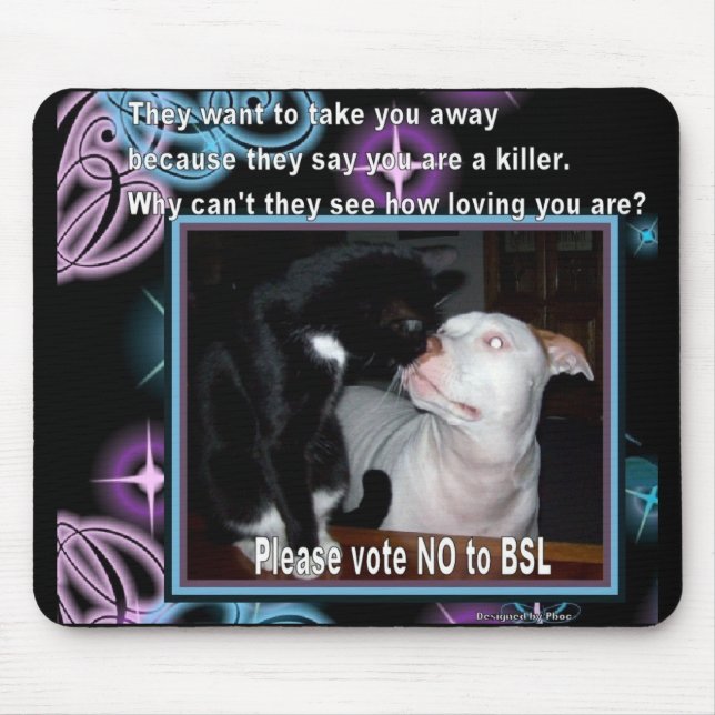 cat dog bsl mouse mat (Front)