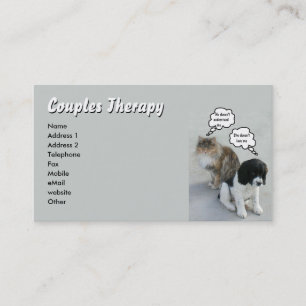Cat & Dog Couples Therapy Business Card