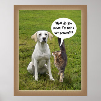 Cat & Dog (customisable) Poster
