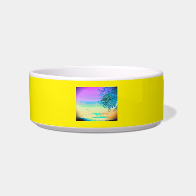 CAT DOG FOOD BOWL CERAMIC STYLE DESIGN (Front)