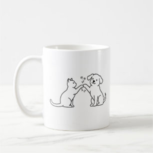 Cat Dog Heated Rivalry Art Tee Coffee Mug