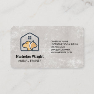 Cat Dog Home Animals Shelter Services Business Card