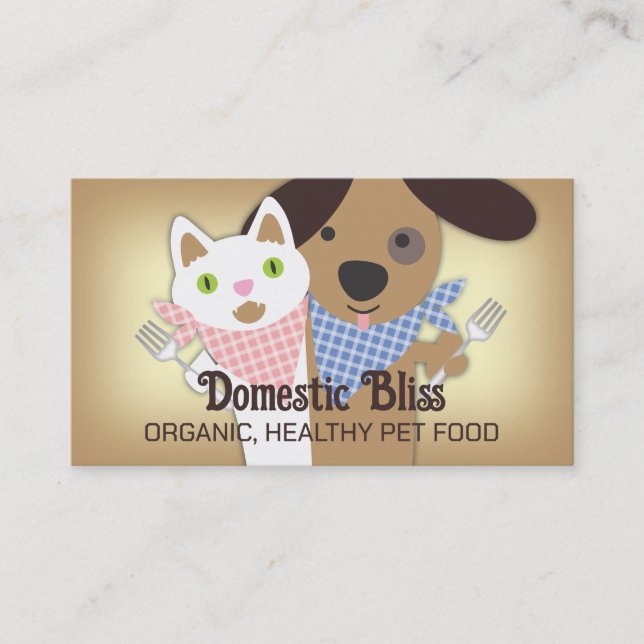 cat dog homemade pet food chef business cards (Front)