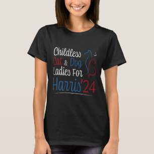 Cat Dog Lady Ladies Shirt For Kamala Harris 2024 