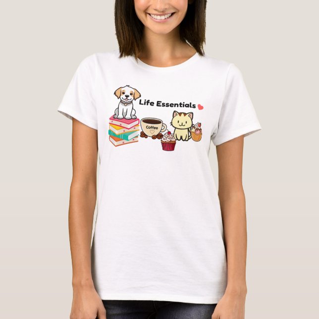 Cat Dog Lover T-Shirt - Life Essentials (Front)