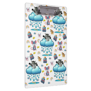 Cat Dog Mouse Rainbow Fish Bones Clipboard