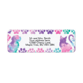Cat Dog Paw Prints Return Address Labels