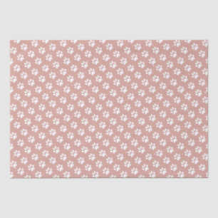 Cat Dog Paw Prints Snow Pink Birthday Christmas Tissue Paper
