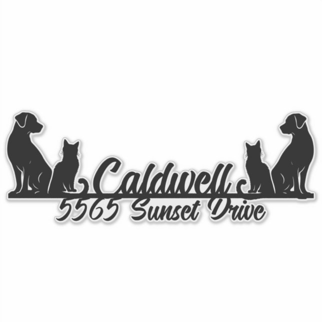 Cat & Dog Personalised Mailbox  (Front)