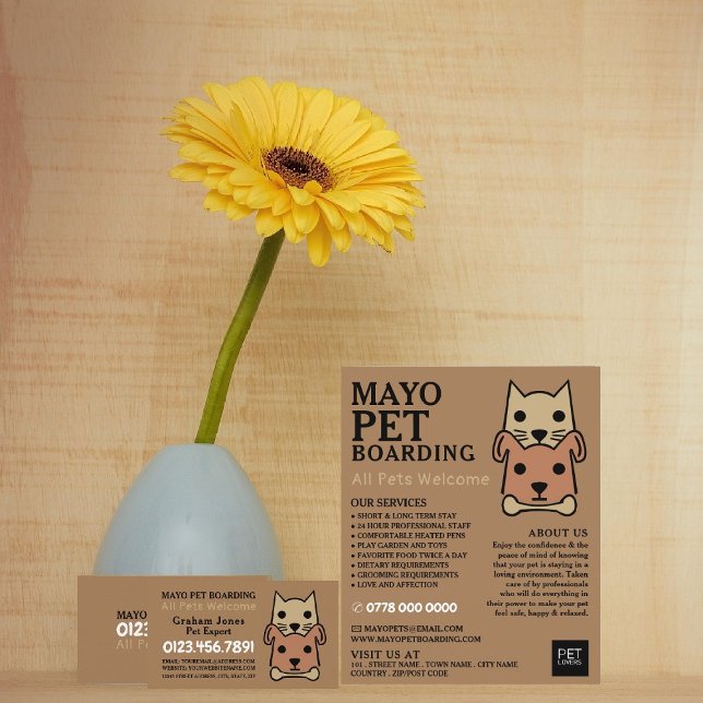 Cat & Dog, Pet Boarding Business Card (Creator Uploaded)