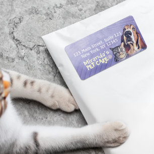Cat & Dog Pet Care Grooming Sitting Shop Label