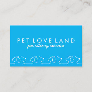 Cat Dog Pet Logo blue Business Card