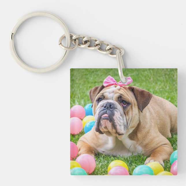 Cat, Dog, Pet Photo Personalised Key Chain (Front)