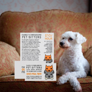 Cat & Dog, Pet Sitter Business Card