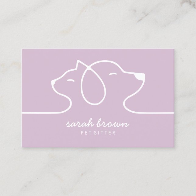 Cat Dog Petsitter Logo Business Card (Front)