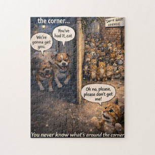 Cat/dog puzzle/funny art/cat and dog jigsaw puzzle