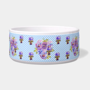 Cat Dog Shabby Floral Blue gingham Cute Pet Name 