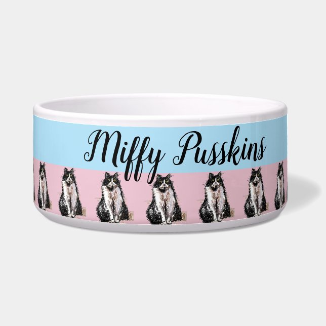Cat Dog Shabby Floral Pastel Pink Blue Pet Name  (Front)