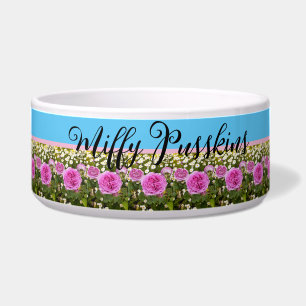 Cat Dog Shabby Floral Pink Rose Pet Name 