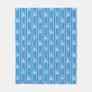 Cat & Dog Striped Fleece Blanket