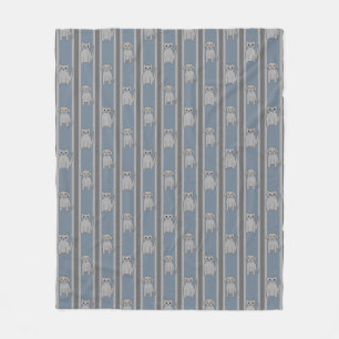 Cat & Dog Striped Fleece Blanket