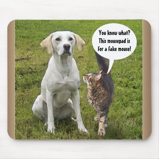 Cat & Dog talk Mouse Mat (Front)