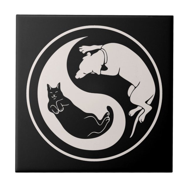 Cat-Dog Yin-Yang Tile (Front)