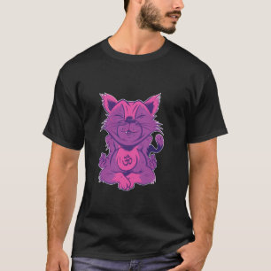 Cat Doing Yoga Lotus Pose Funny Meditation Graphic T-Shirt