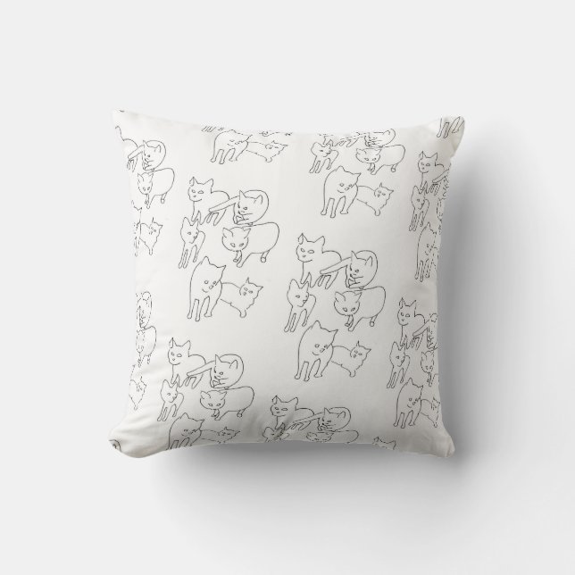 Cat Doodles Cushion (Front)