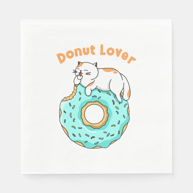 Cat Doughnut Lover Napkin (Front)