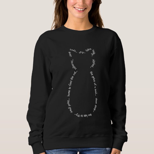 Cat Drabble Sweatshirt (White Text) (Front)