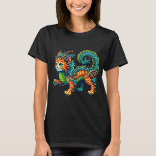 Cat Dragon Happy Chinese New Year 2024 Womens Mens T-Shirt