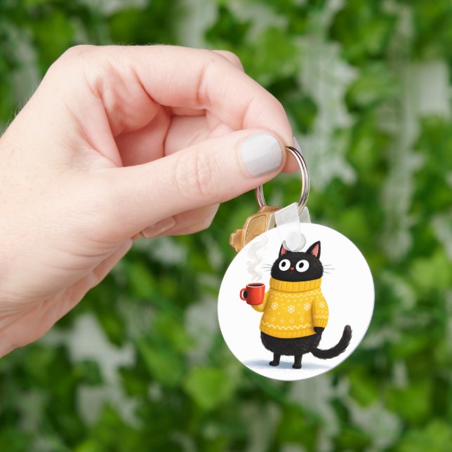 cat drawing key ring (Hand)