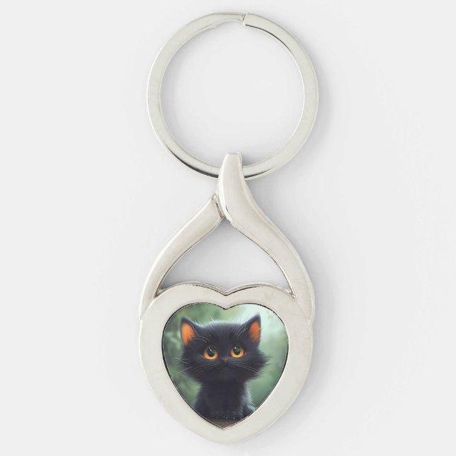 Cat drawing key ring (Front)