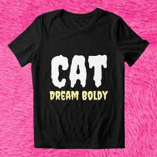 Cat Dream Boldly Funny Retro Personalised Black Tri-Blend Shirt