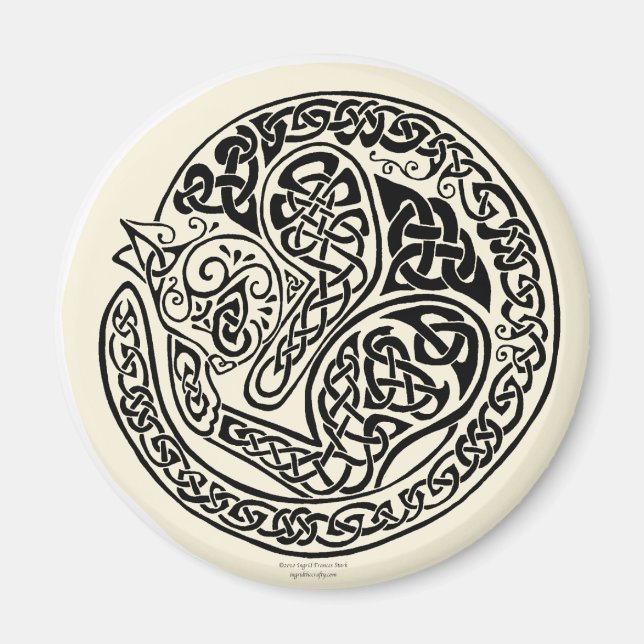 Cat Dreams Celtic Black Ivory Magnet (Front)