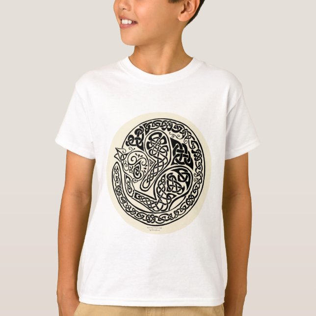 Cat Dreams Celtic Black Ivory T-Shirt (Front)
