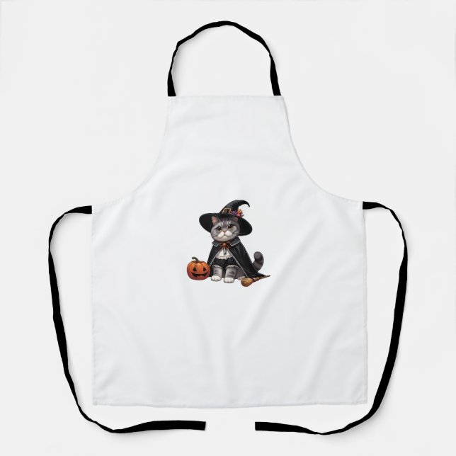 Cat Dressed as a Witch  Apron (Front)