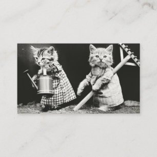 Cat Dressed Vintage Photo Business Card