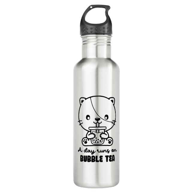 Cat Drink Bubble Tea, Boba Tea Clipart 710 Ml Water Bottle (Front)