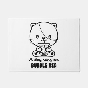 Cat Drink Bubble Tea, Boba Tea Clipart Doormat