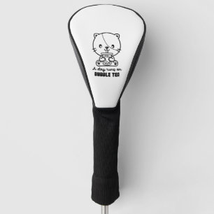 Cat Drink Bubble Tea, Boba Tea Clipart Golf Head Cover