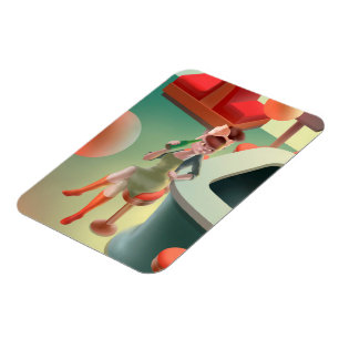 Cat Drinking Beer at Bar Magnet