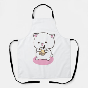 Cat Drinking Boba Milk Apron