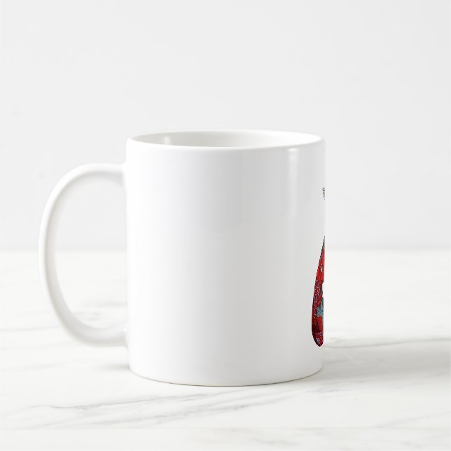 Cat Drinking Coffee With Fish Tattoo Cat & Coffee Mug (Left)