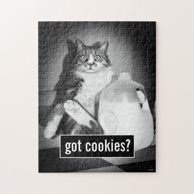 Cat Drinking Milk From Jug Jigsaw Puzzle (Vertical)