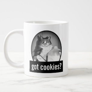 Cat Drinking Milk From Jug Large Coffee Mug